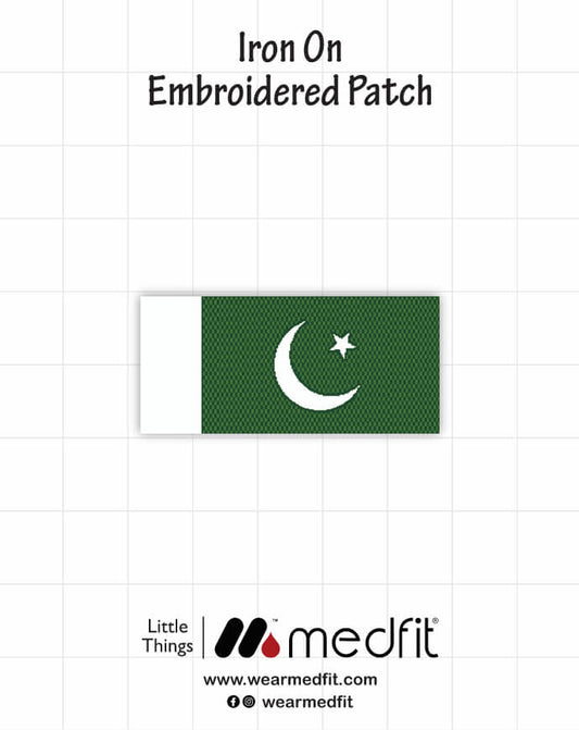 Custom Iron On Embroidered Pakistan flag patches for Doctors