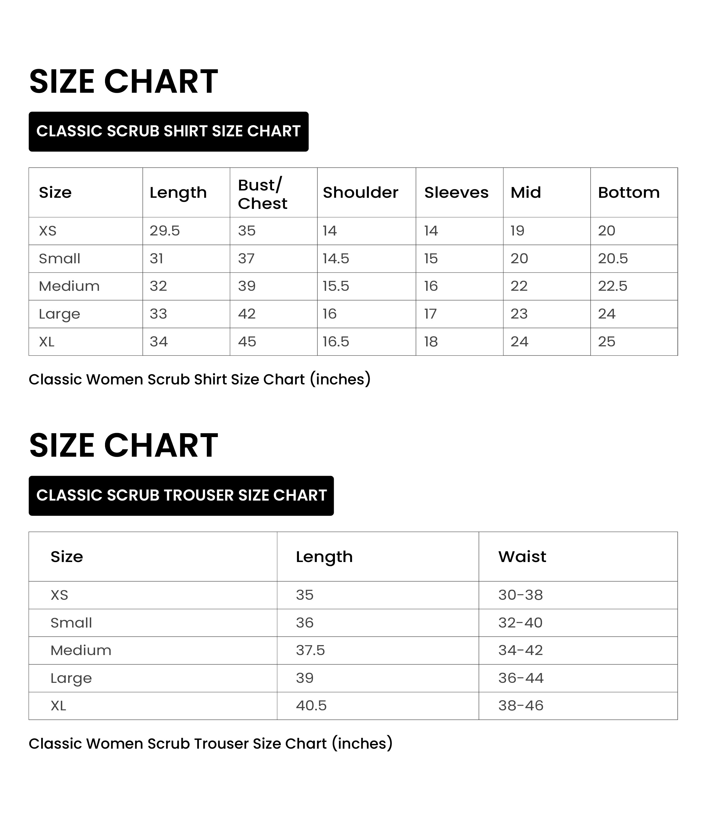 Size Chart