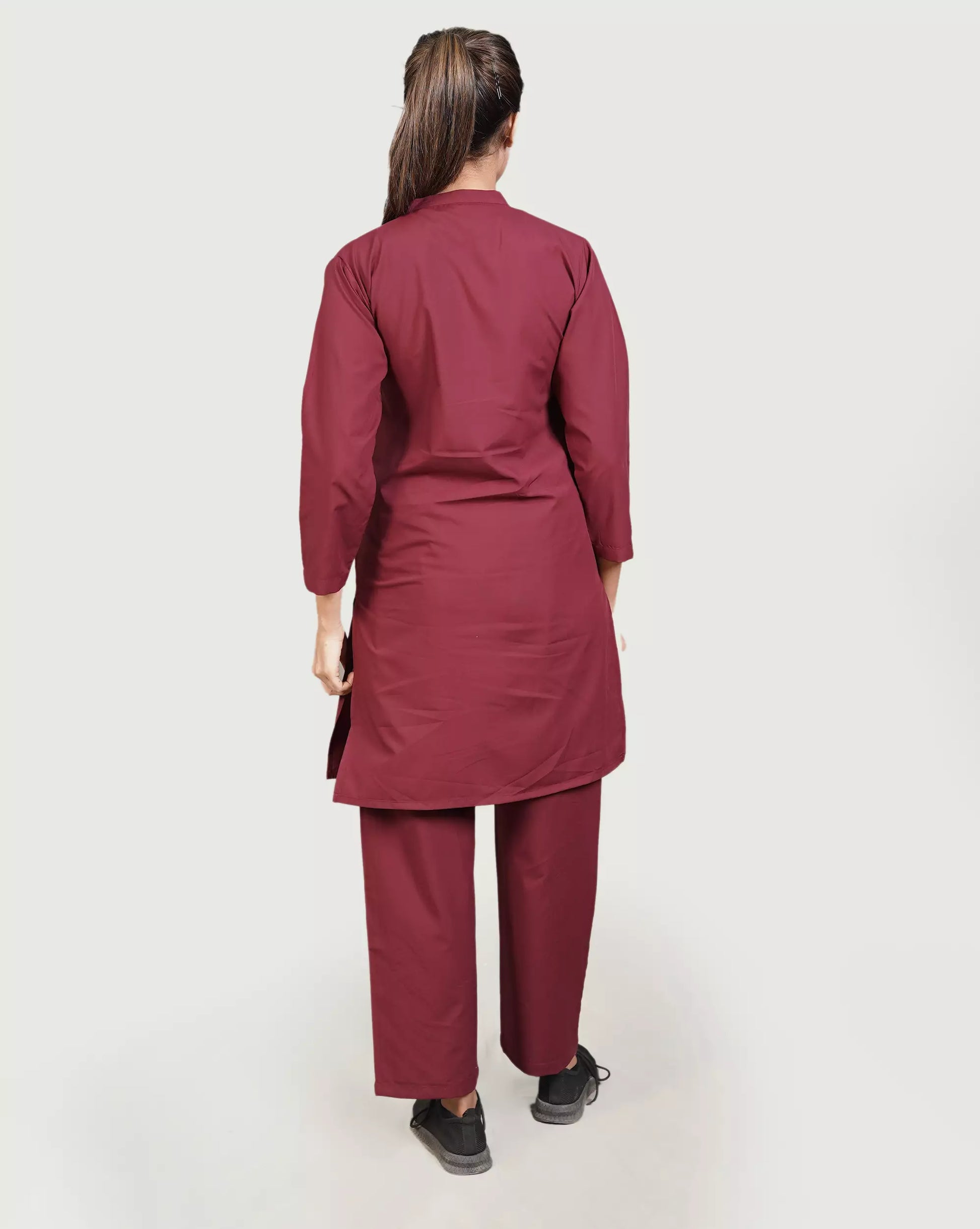 Long scrub tops medical uniforms 4 pockets professional stitching
