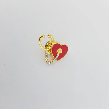 IN A HEARTBEAT BROOCH - GOLDEN