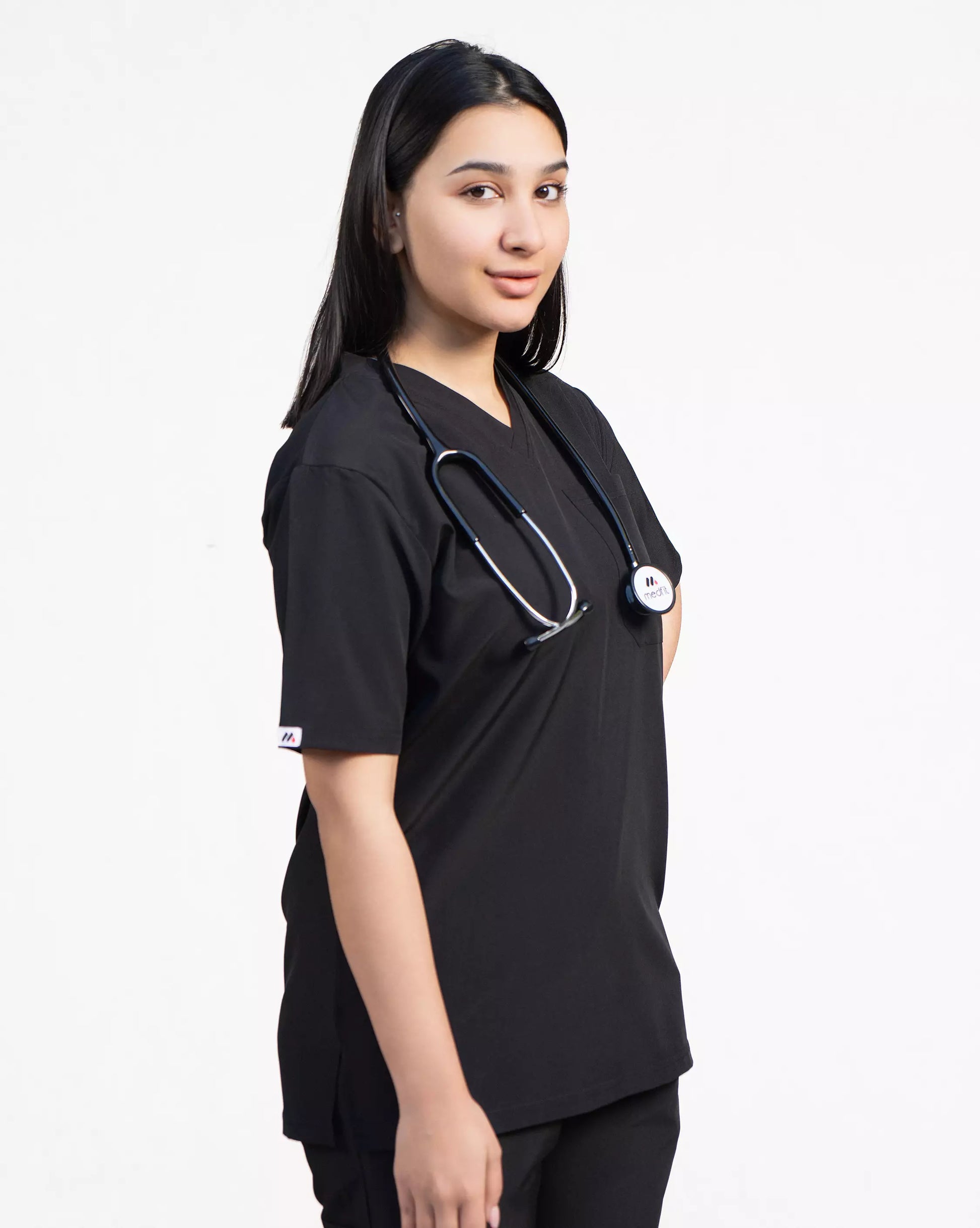 Nova Unisex Scrub – Premium Medical Doctors Scrubs | Medfit - Black / M ...