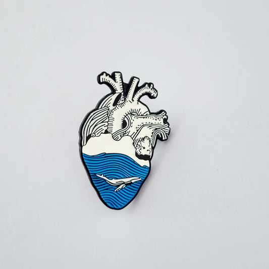 Ocean in Heart Brooch