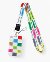 Colorful phlebotomy lab guide lanyard and matching ID badge holder showing blood collection tube order of draw, by MedFit.