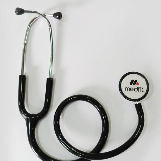 Professional stethoscope Pakistan - Medfit SP-01 dual head stethoscope with matt chromium binaural and soft ear tips for medical professionals